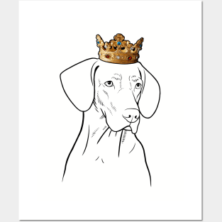 Vizsla Dog King Queen Wearing Crown Posters and Art